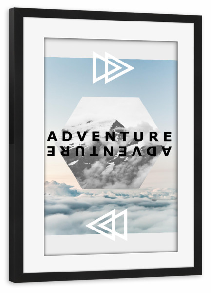 Poster mit Rahmen schwarz "Adventure 3" artboxONE - Typografie,Geometrie,Festivals