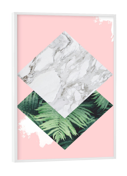 Poster mit weißem Rahmen "Marble Pink" artboxONE - Natur,Abstrakt,Geometrie,Marmor