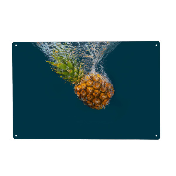 Holzbild "Tropical Pineapple Photo" artboxONE - Essen & Trinken / Obst & Gemüse