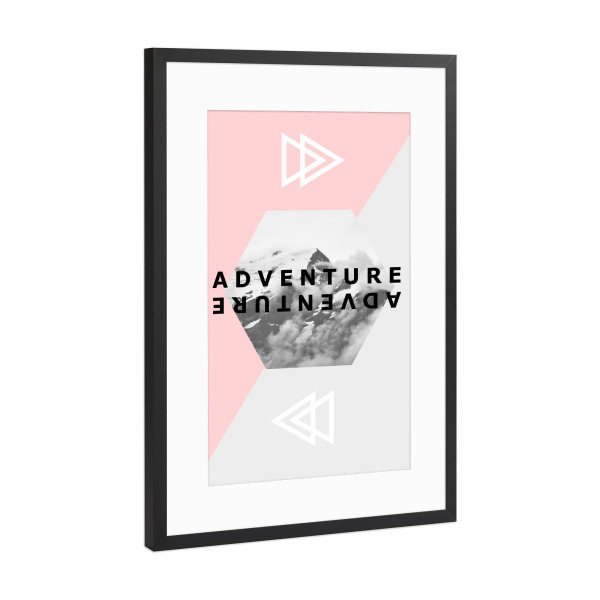 Poster mit Rahmen Schwarz (Metallic) "Adventure 2" artboxONE - Natur,Reise,Abstrakt,Geometrie,Festivals