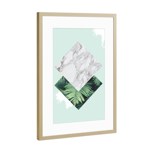 Poster mit Rahmen Gold "Marble Geometric 2" artboxONE - Natur,Geometrie,Marmor