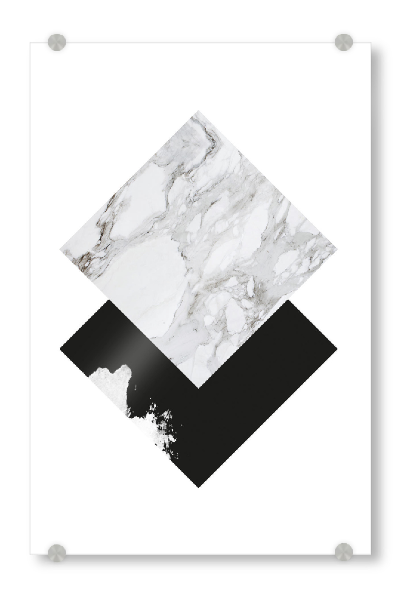 Acrylglasbild "Marble Geometric" artboxONE - Abstrakt,Schwarzweiß,Geometrie,Marmor