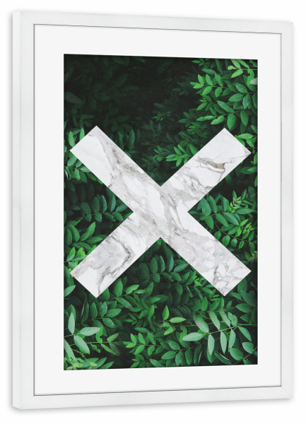 Poster mit Rahmen weiß "Gray Marble" artboxONE - Natur,Abstrakt,Geometrie,Marmor