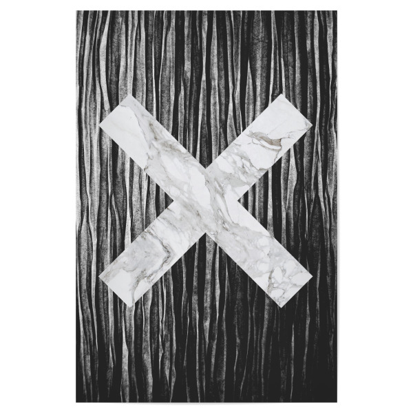 Poster 30x20 cm "Marble Gray Cross" artboxONE - Abstrakt,Schwarzweiß,Geometrie,Marmor