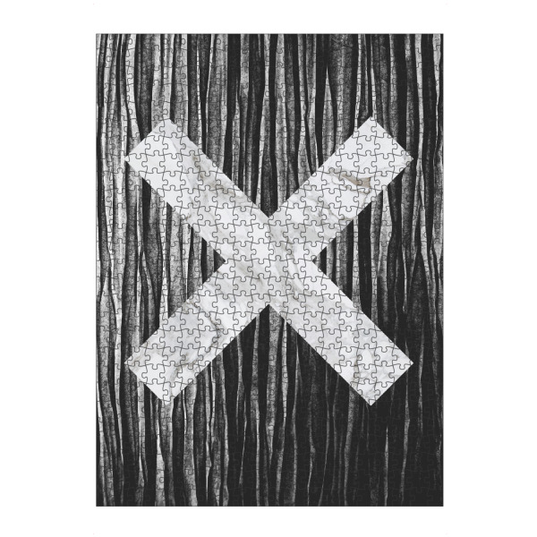 artboxONE Puzzle "Marble Gray Cross" artboxONE - Abstrakt,Schwarzweiß,Geometrie,Marmor
