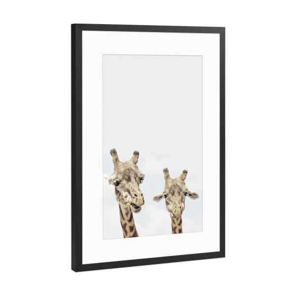 Poster mit Rahmen Schwarz (Metallic) "Giraffe Photo African Animal Photography" artboxONE - Natur,Reise / Afrika