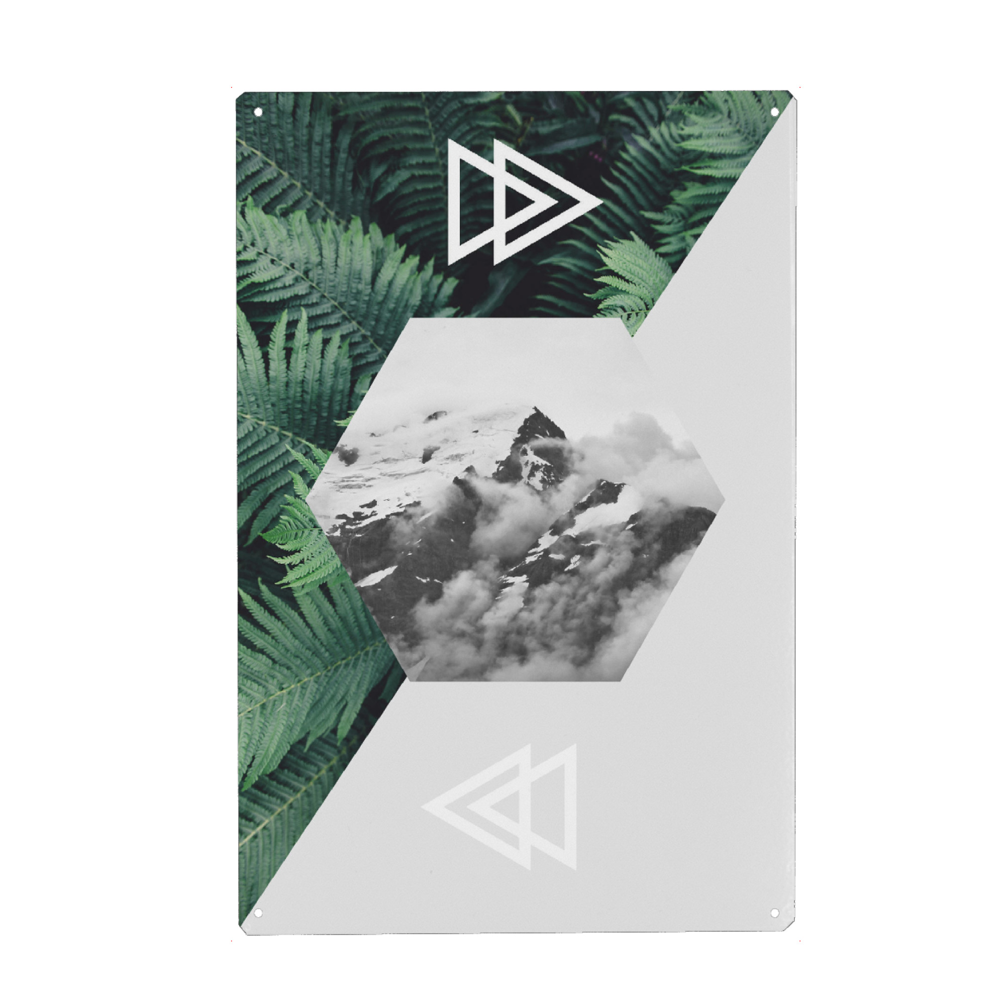 Metall Poster "Geometric Mountain" artboxONE - Natur,Geometrie
