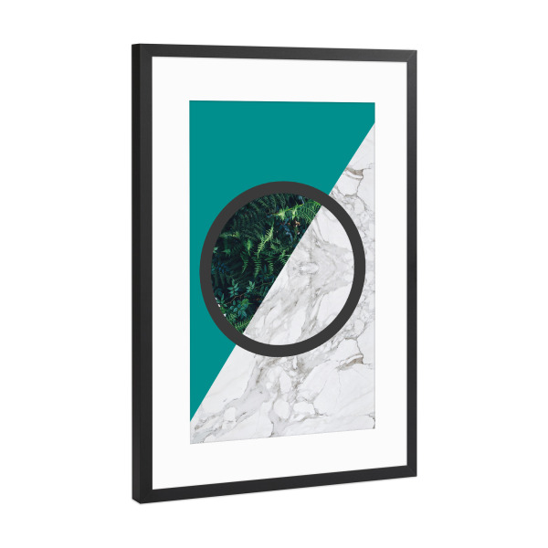 Poster mit Rahmen Schwarz (Metallic) "Geometric Marble 3" artboxONE - Natur,Abstrakt,Geometrie,Marmor