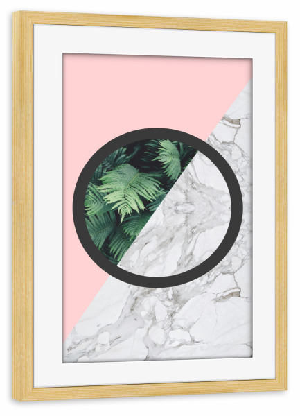 Poster mit Rahmen kiefer "Geometric Marble 2" artboxONE - Natur,Abstrakt,Geometrie,Marmor