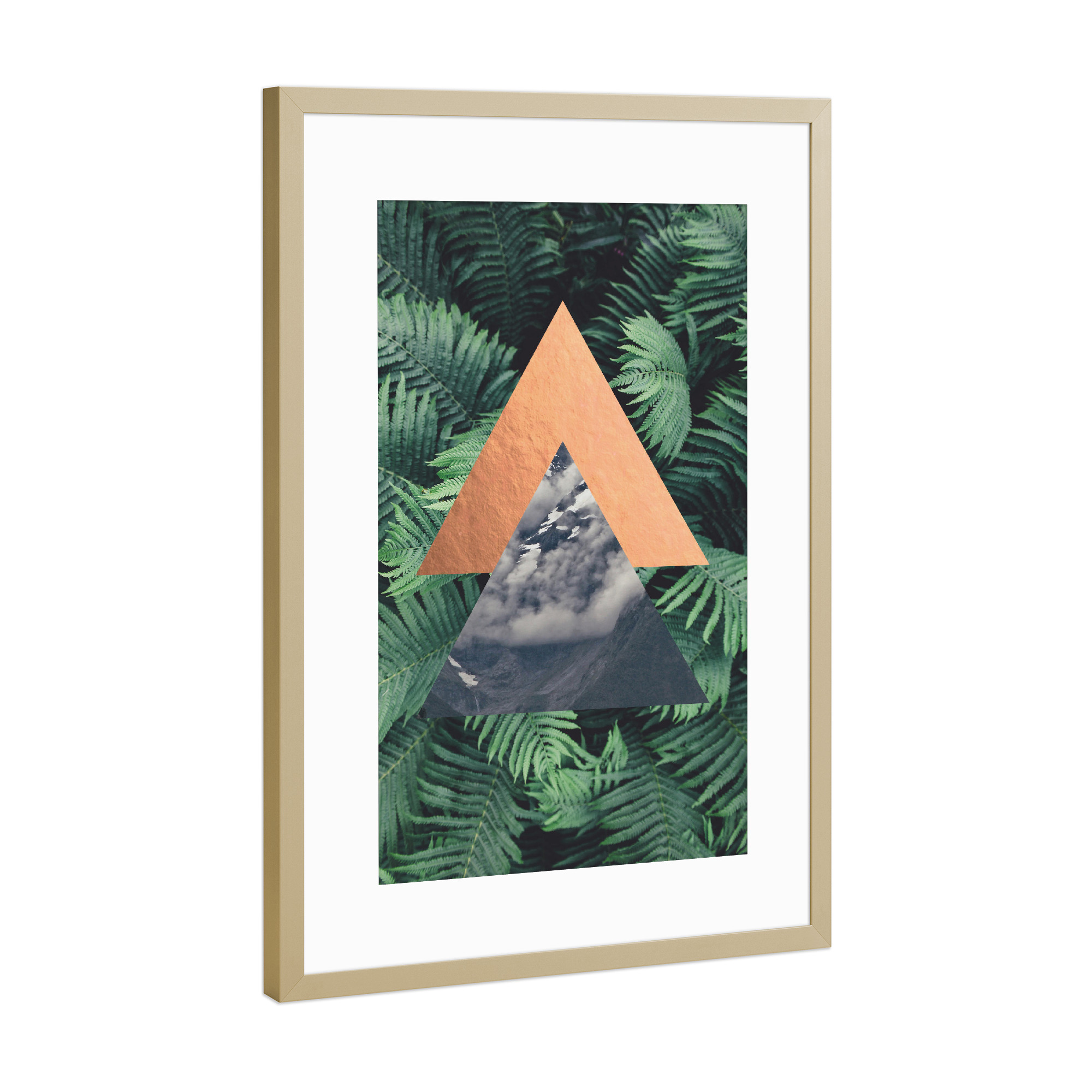 Poster mit Rahmen Gold "Bronze Foil Geometric" artboxONE - Natur,Geometrie