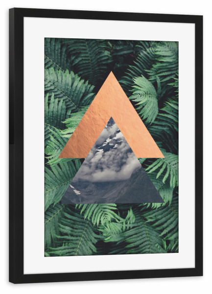 Poster mit Rahmen schwarz "Bronze Foil Geometric" artboxONE - Natur,Geometrie