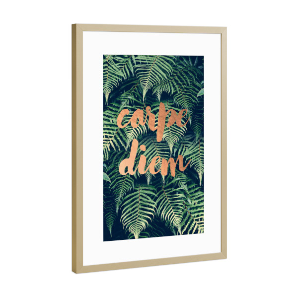 Poster mit Rahmen Gold "Carpe Diem" artboxONE - Typografie,Natur,Festivals