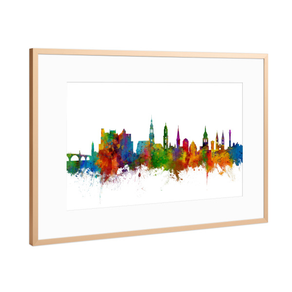 Poster mit Rahmen Kupfer "Heidelberg Germany Skyline 2" artboxONE - Städte,Reise,Städte / Weitere