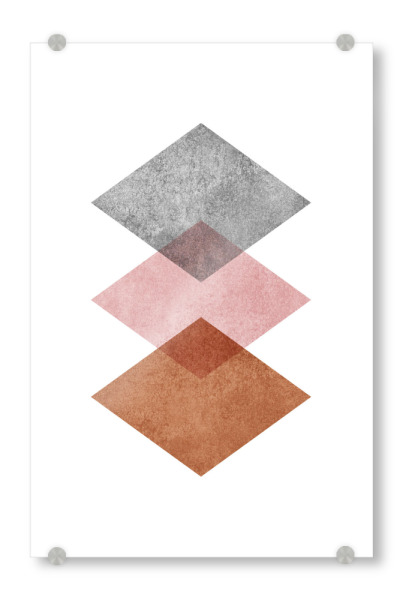 Acrylglasbild "Pink grey copper" artboxONE - Geometrie
