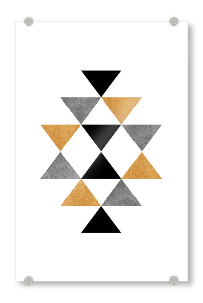 Acrylglasbild "Gold black triangles" artboxONE - Geometrie