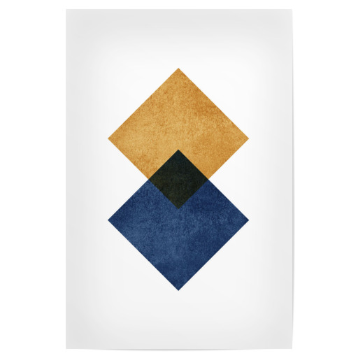 Gold blue navy abstract