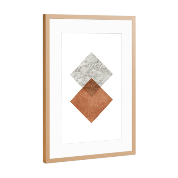 Poster mit Rahmen Kupfer "Marble copper graphic" artboxONE - Geometrie,Marmor - Marmor