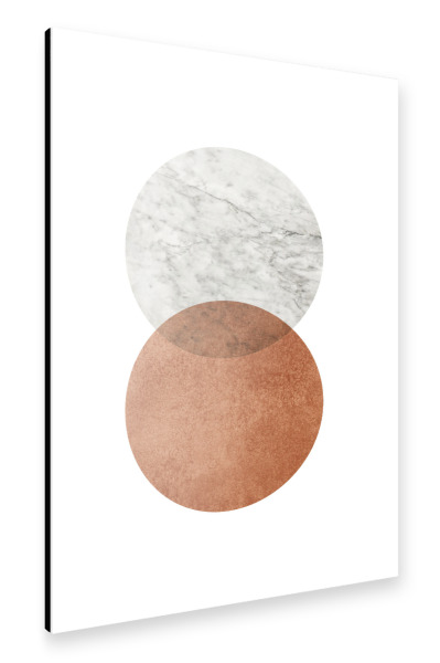 Alu-Dibond "Marble copper circle" 30x20 cm artboxONE