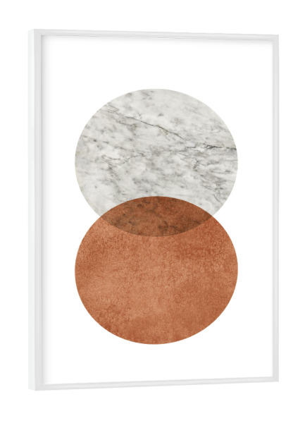 Poster mit weißem Rahmen "Marble copper circle" artboxONE - Geometrie,Marmor - Marmor,Kupfer,Kreis