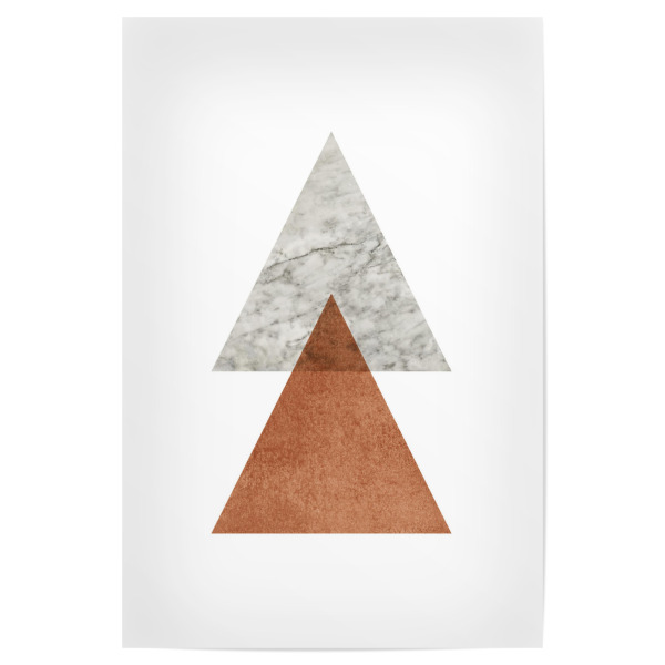Poster "Marble copper triangle" artboxONE - Geometrie,Marmor - Marmor,Dreieck