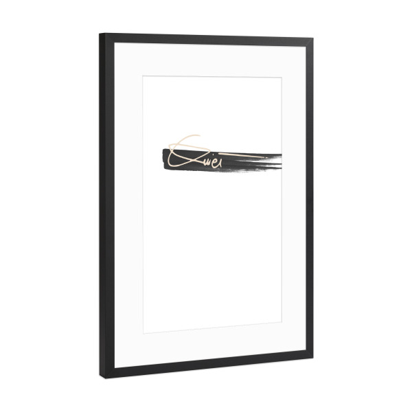 Poster mit Rahmen Schwarz (Metallic) "Quiet" artboxONE - Typografie,Fashion