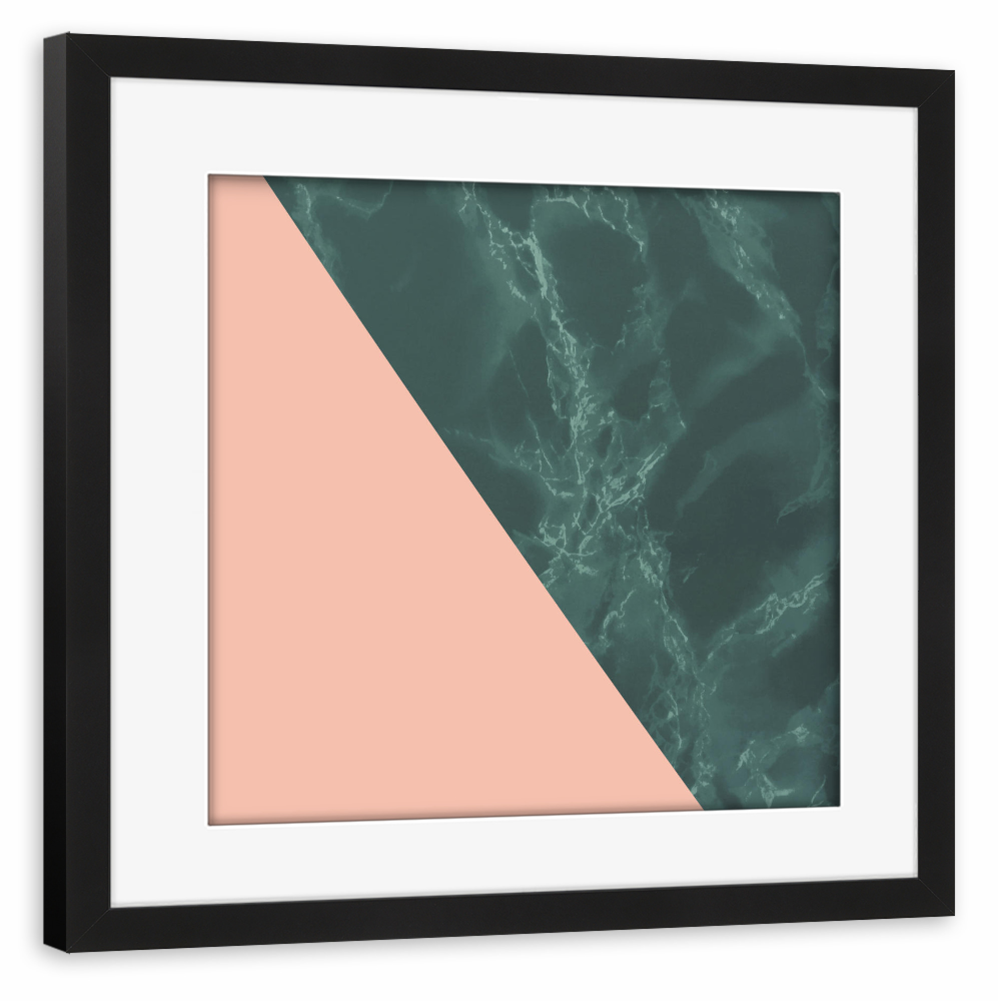 Poster mit Rahmen schwarz "Coral Ocean" artboxONE - Natur,Abstrakt,Geometrie,Marmor