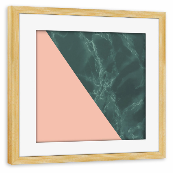 Poster mit Rahmen kiefer "Coral Ocean" artboxONE - Natur,Abstrakt,Geometrie,Marmor