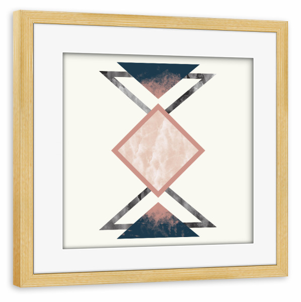 Poster mit Rahmen kiefer "Geometric Mixed Materials" artboxONE - Geometrie,Marmor