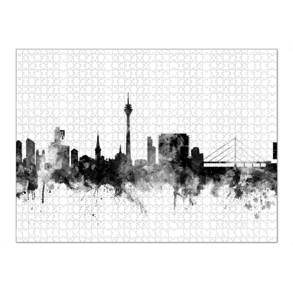 Puzzle Ravensburger "Düsseldorf Skyline 3" artboxONE - Reise,Schwarzweiß,Städte / Düsseldorf - Düsseldorf,Skyline,Germany - Bild düsseldorf