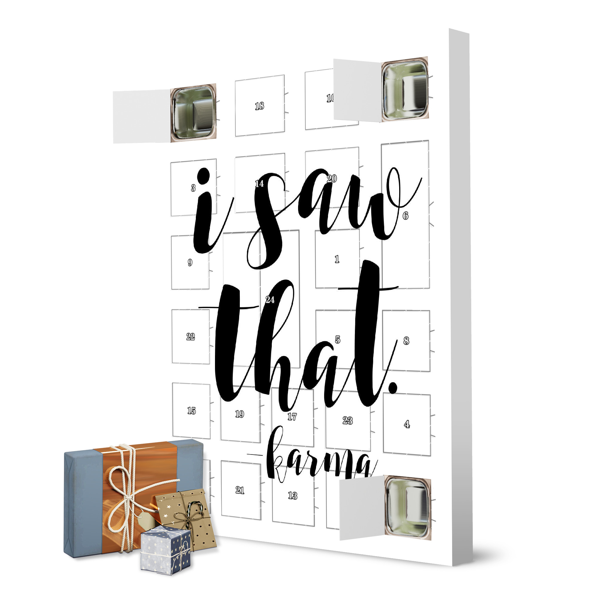 Adventskalender zum Selbstbefüllen I saw that karma artboxONE Adventskalender Typografie
