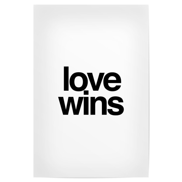 Poster "Love wins" artboxONE - Typografie,Schwarzweiß,Liebe