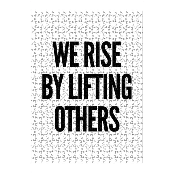 artboxONE Puzzle "WE RISE BY LIFTING OTHERS" artboxONE - Typografie,Schwarzweiß