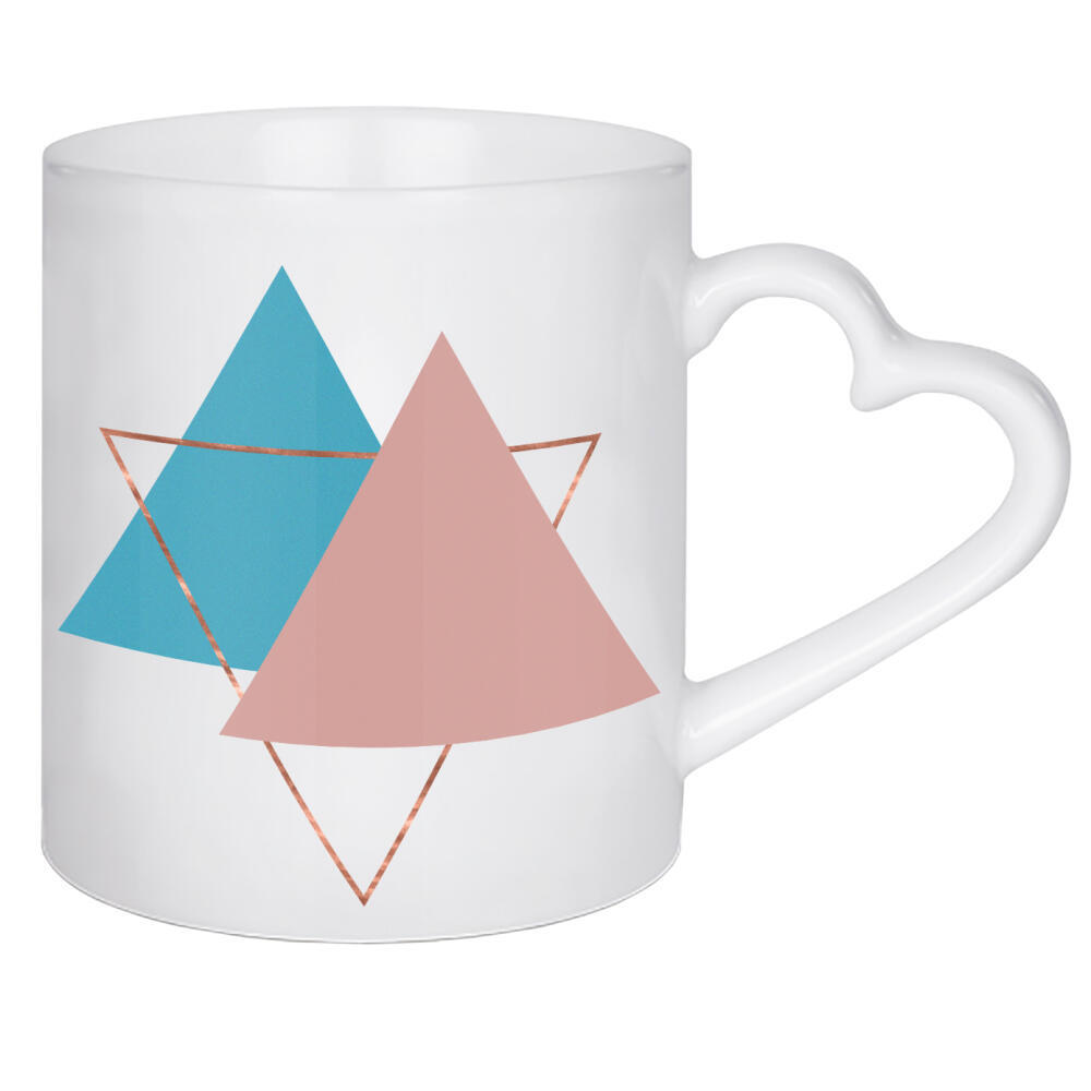Herztasse "Dreiecke mit Rose Gold" artboxONE - Abstrakt,Geometrie
