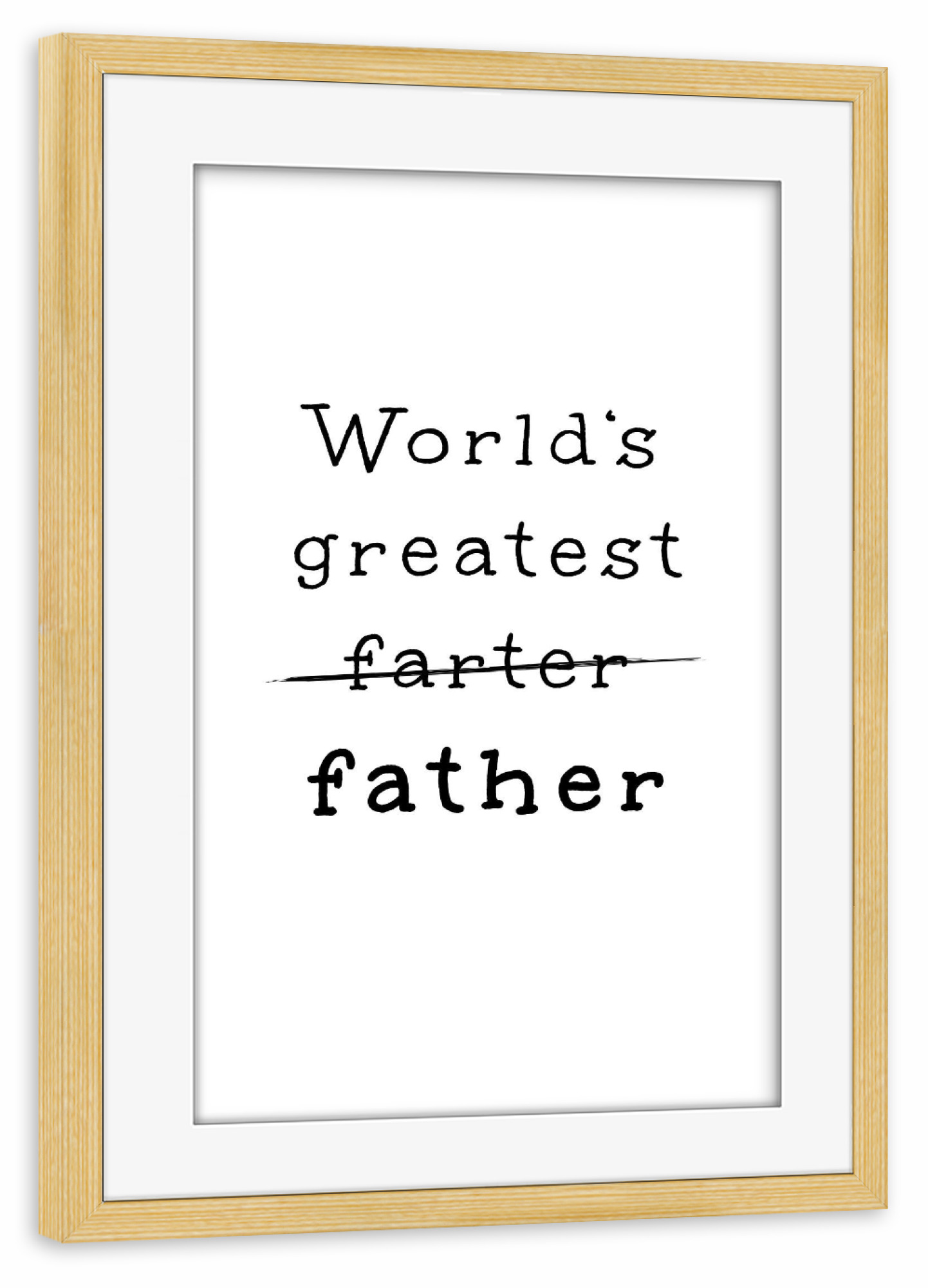 Poster mit Rahmen kiefer "World's Greatest" artboxONE - Typografie,Schwarzweiß,Für Papa,Männer