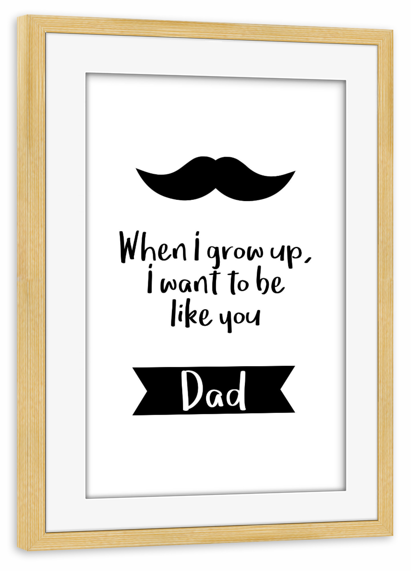Poster mit Rahmen kiefer "When I Grow Up" artboxONE - Typografie,Schwarzweiß,Für Papa,Männer