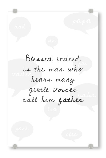 Acrylglasbild "Blessed Man" artboxONE - Typografie,Schwarzweiß,Für Papa,Männer