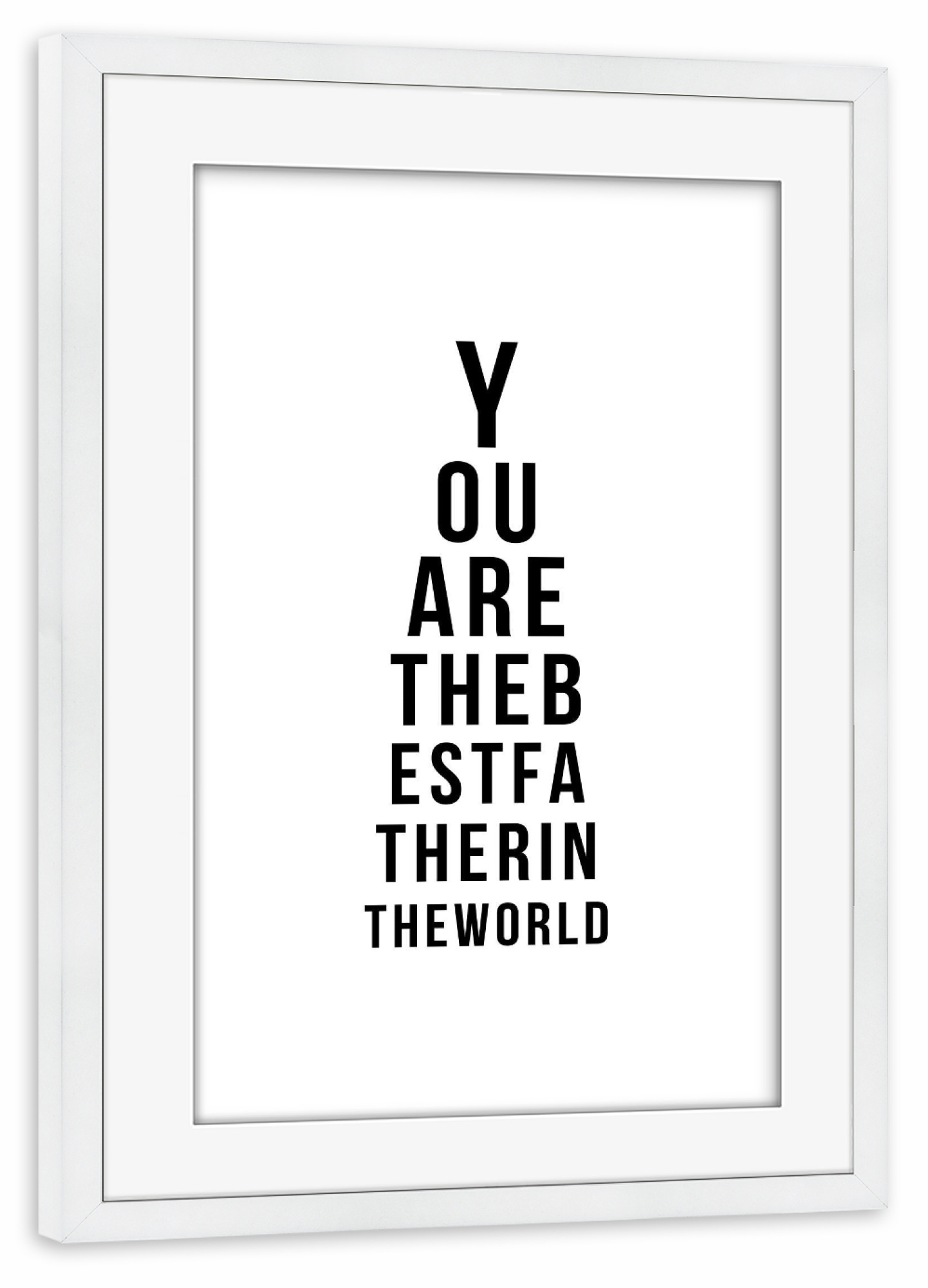 Poster mit Rahmen weiß "Best Father" artboxONE - Typografie,Schwarzweiß,Für Papa,Männer