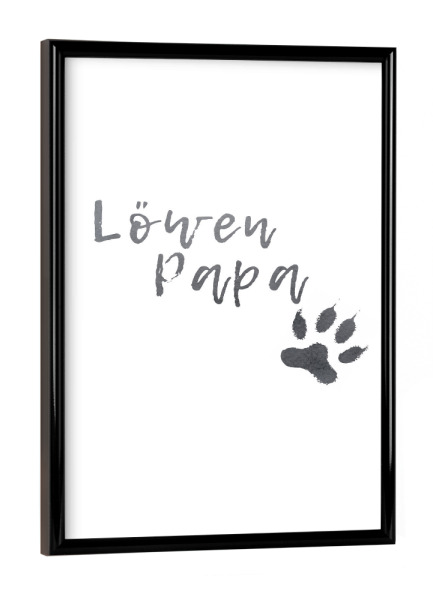 Poster mit schwarzem Rahmen "Löwenpapa" artboxONE - Typografie,Schwarzweiß,Für Papa,Männer
