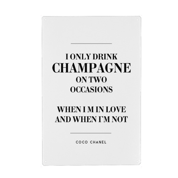 Holzbild "Champagne quote" artboxONE - Schwarzweiß,Liebe,Essen & Trinken / Alkohol