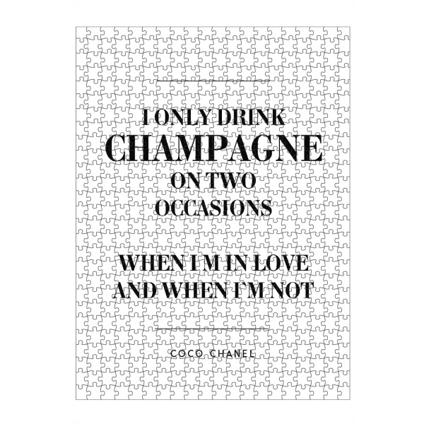 Puzzle Ravensburger "Champagne quote" artboxONE - Schwarzweiß,Liebe,Essen & Trinken / Alkohol