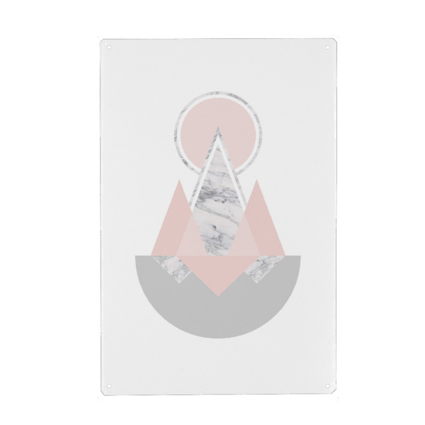 Holzbild "Geometric mountain landscape" artboxONE - Natur,Reise,Für Kinder,Abstrakt,Geometrie