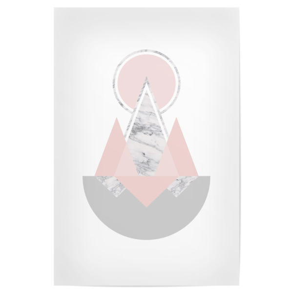 Poster "Geometric mountain landscape" artboxONE - Natur,Reise,Für Kinder,Abstrakt,Geometrie