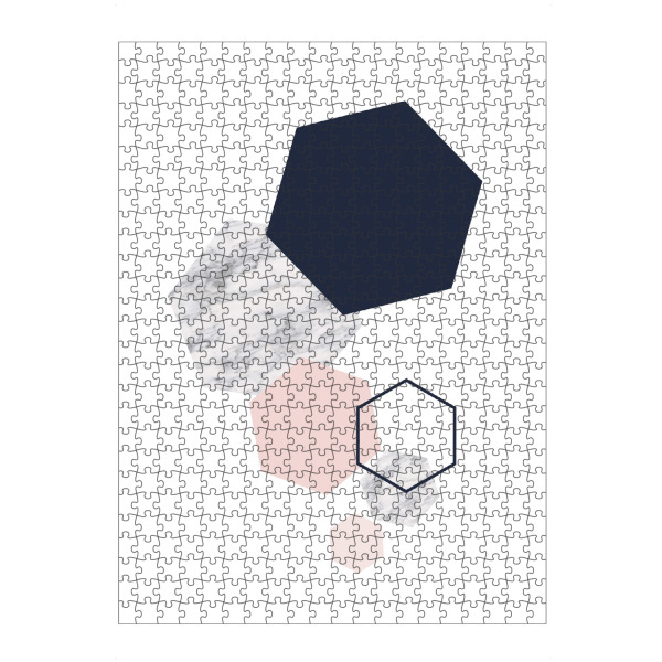 artboxONE Puzzle "Hexagon navy, pink and marble art" artboxONE - Abstrakt,Geometrie,Marmor