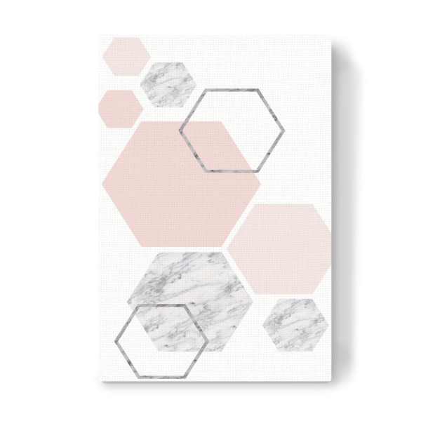Leinwandbild "Hexagon blush&marble art" artboxONE - Abstrakt,Geometrie,Marmor