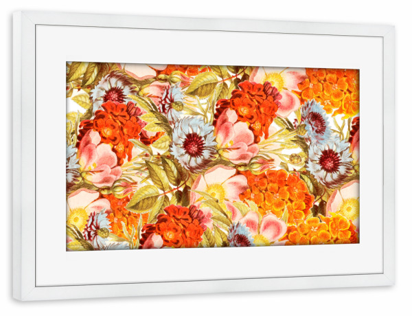 Poster mit Rahmen weiß "Coral Bloom" artboxONE - Natur,Floral,Abstrakt