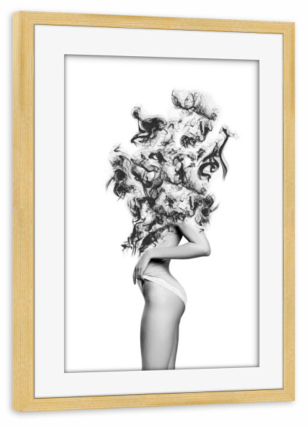 Poster mit Rahmen kiefer "Strength" artboxONE - Abstrakt,Menschen,Schwarzweiß,Fashion