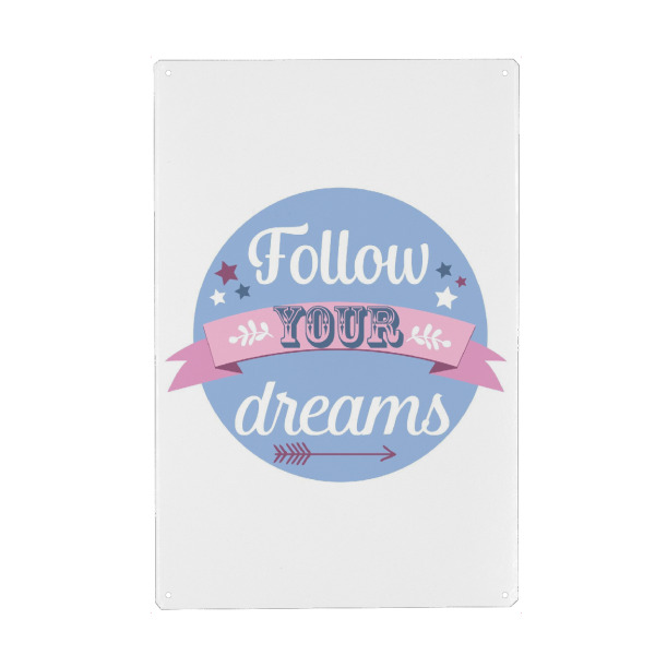 Holzbild "Follow Your Dreams" artboxONE - Typografie,Für Kinder,Sport / Motivation,Festivals