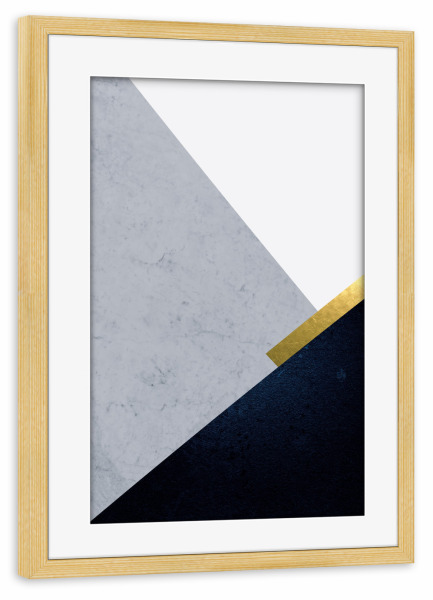 Poster mit Rahmen kiefer "Scandi Blue" artboxONE - Abstrakt,Geometrie