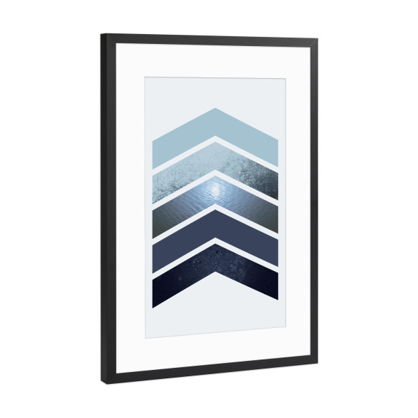 Poster mit Rahmen Schwarz (Metallic) "Nordic Chevrons" artboxONE - Natur,Abstrakt,Geometrie