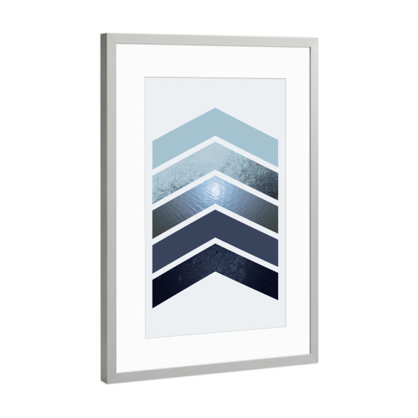 Poster mit Rahmen Silber "Nordic Chevrons" artboxONE - Natur,Abstrakt,Geometrie